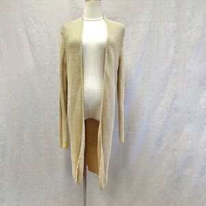 Ralph Lauren Black‎ Label woven cotton longline open cardigan sweater Size Large